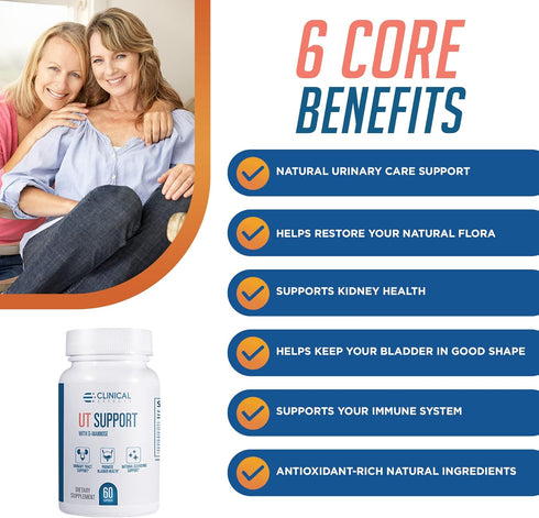 Clinical Effects UT Support - 60 D Mannose Capsules for Natural Cleanse and Urinary Tract Health Support