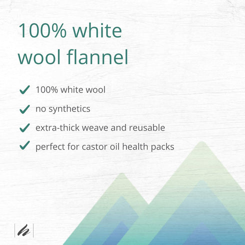 Home Health Wool Flannel - 100% White Wool, Extra Thick, 12in x 18in, Eco-Friendly, Reusable