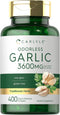 Carlyle Odorless Garlic Extract 3600mg - 400 Count, Non-GMO, Gluten Free Supplement