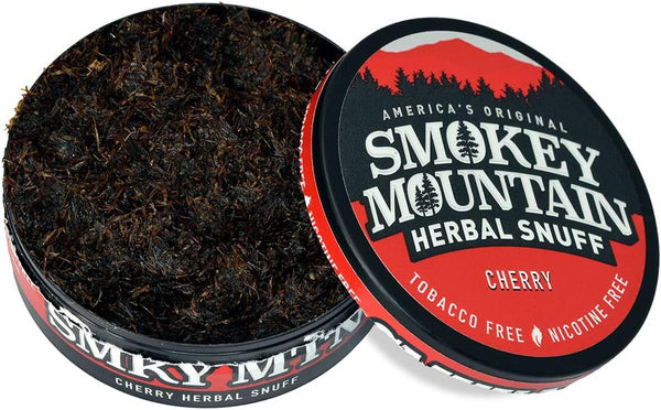 Smokey Mountain Herbal Long Cut - Cherry - 1 Can, Tobacco Free and Nicotine Free Snuff