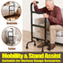 HeywoodCabin 2-in-1 300lb Adjustable Stand Assist for Elderly - Standing Rail & Walking Cane with Anti-Slip Handle