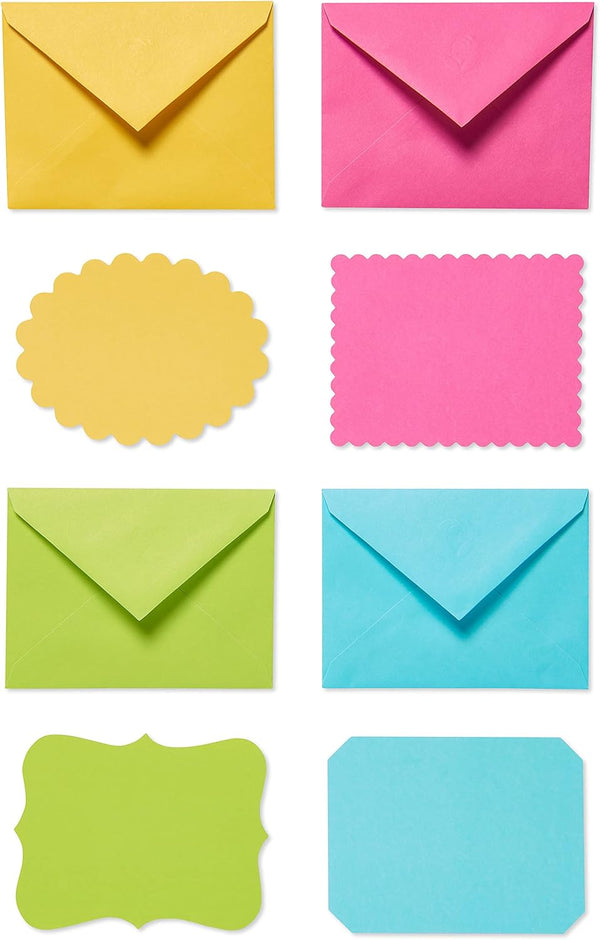 American Greetings Blank Cards with Envelopes, 40-Count, Bright Colors, Patterns and Shapes