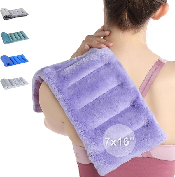 SuzziPad Microwave Heating Pad 7x16 - Moist Heat Pack for Pain Relief, Cramps, Muscle Ache, Purple