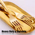 WDF 100 Piece Gold Plastic Forks, 7.4inch Disposable Gold Silverware for Dessert Cake Parties