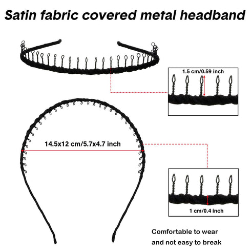 Zhanmai 10 Pieces Unisex Metal Hairband - Teeth Comb Hair Hoop Headband Hair Accessories