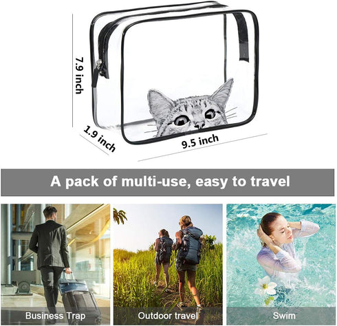 Toiletry Bags Makeup Bags & Cases, Waterproof Plastic Bag Clear PVC Travel Bag, Brushes Organizer for Men and Women,
