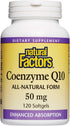 Natural Factors Coenzyme Q10 50mg - CoQ10 Supplement for Energy, Heart and Antioxidant Support, Gluten Free, 120