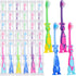 Gerrii 100 Pcs Kids Toothbrush Bulk with Soft Lovely Little Kangaroo Design, Individually Wrapped with Covers & Suction