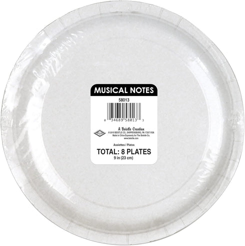 Musical Note Plates, 8/Pkg
