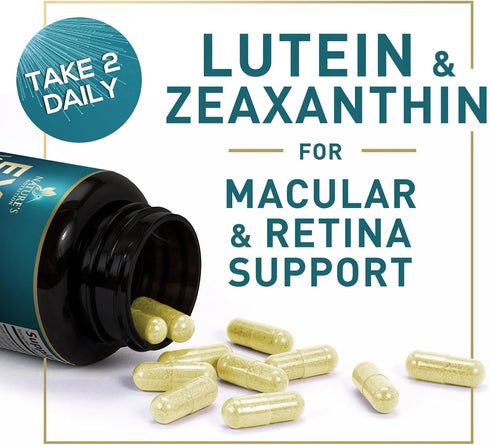 Eye Vitamins & Mineral Supplement, 120 Capsules, Lutein, Zeaxanthin, Bilberry & Zinc for Eye Strain & Vision Health