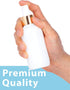 JUVITUS 4 oz High Shine Gloss White Glass Boston Round Bottle with Gold Fine Mist Spray, 6 Pack