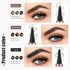 Magic Eyebrow Pencil, Waterproof Microblading Pen for Women, 4 Fork Tip for Natural-Looking Defined Brows (Dark Brown)