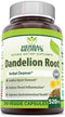 Herbal Secrets Dandelion Root 520 mg Veggie Capsules - Non-GMO, Gluten Free Supplement Made in USA (250 Count)