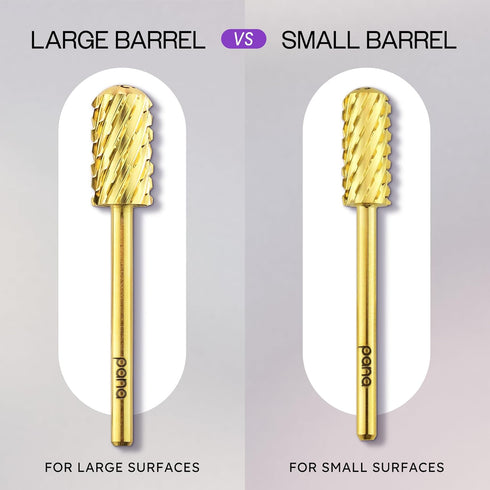 PANA 3/32" Large Smooth Round Top Safety Carbide Nail Drill Bit for Gel Polish & Acrylic Removal, Gold