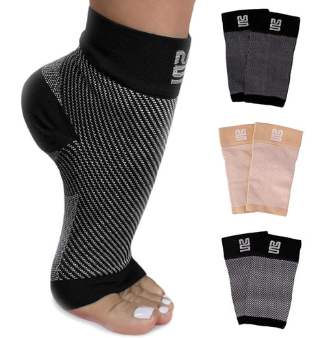 Modetro Ankle Compression Socks, 1 Pair, Dotted Black for Ankle Support & Foot Discomfort Relief