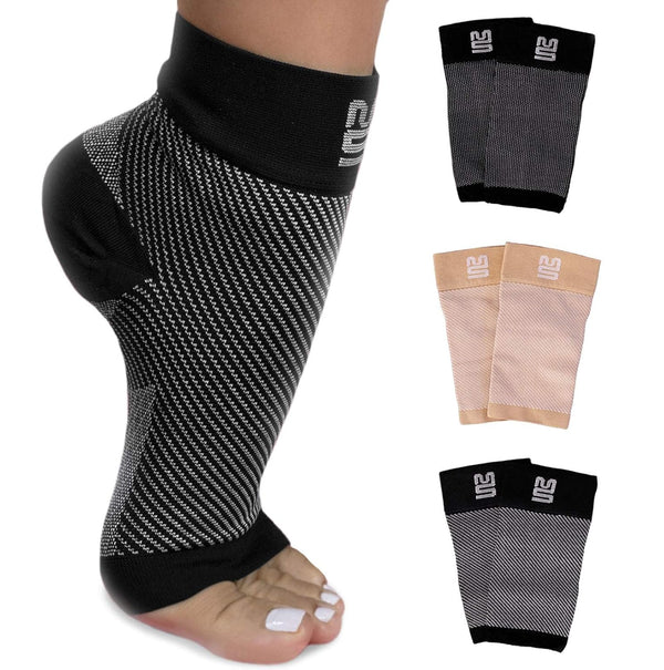 Modetro Ankle Compression Socks, 1 Pair, Dotted Black for Ankle Support & Foot Discomfort Relief