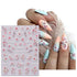 JMEOWIO 6 Sheets 3D Embossed Spring Flower Nail Art Stickers, Self-Adhesive Decals for Summer Nail Design