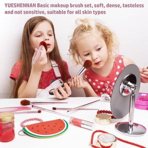 7Pcs Professional Pink Makeup Brushes Set, Essential Beauty Tools for Beginners and Travel by YUESHENNAN