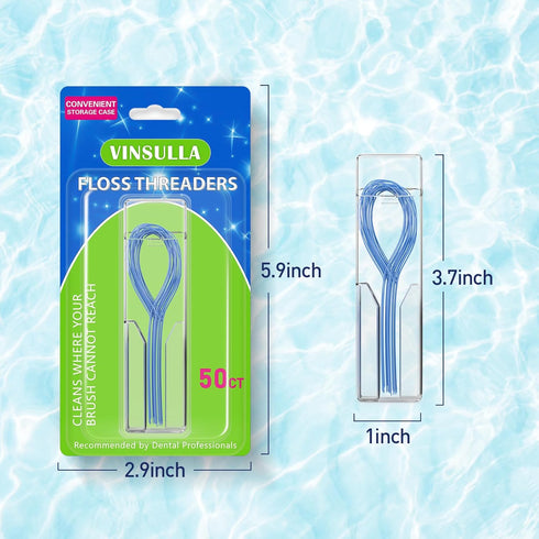 Floss Threaders for Braces, Bridges, and Implants - 400 Count (Pack of 8)