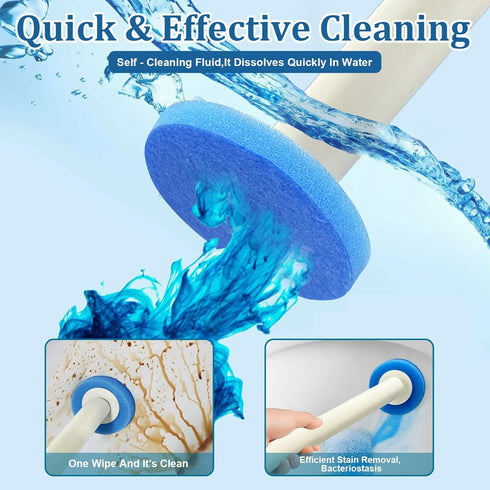 Disposable Toilet Bowl Brush Set, Toilet Cleaner Wand with Long Handle, Wall Mounted Cleaning System for Bathroom (1