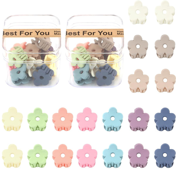 YISSION 20Pcs Mini Flower Hair Clips - Cute Hair Claw Clips with Box Package Colorful Hair Accessories for Girls Women