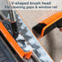 2 in 1 Floor Scrub Brush Grout Brush with 57.8" Long Handle, 120° Rotatable Shower Tile Grout Scrubber, Orange