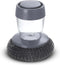 Stainless Steel Scrubber with Soap Dispensing Handle, Heavy Duty Pot Scrubber, Gray
