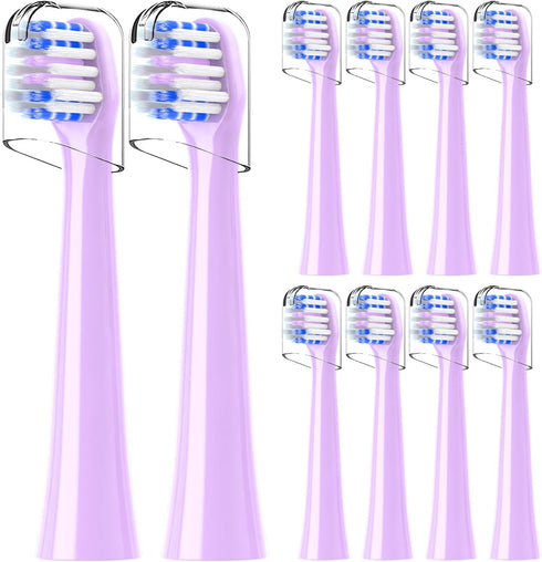 Replacement Toothbrush Heads, 10 Count Compatible with Colgate Hum Connected Smart Battery Electric Toothbrush, Purple