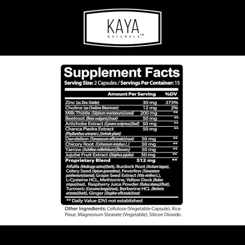 Kaya Naturals Liver Cleanse Detox & Repair | Milk Thistle Liver Supplement | Liver Detox for Women and Men | Artichoke Extract and Dandelion Root Capsules | 30 Count