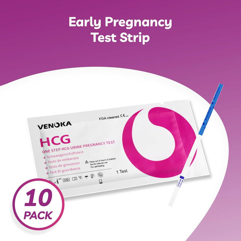 10 x Early Pregnancy Test Strips, Super Sensitivity 10 MIU/mL