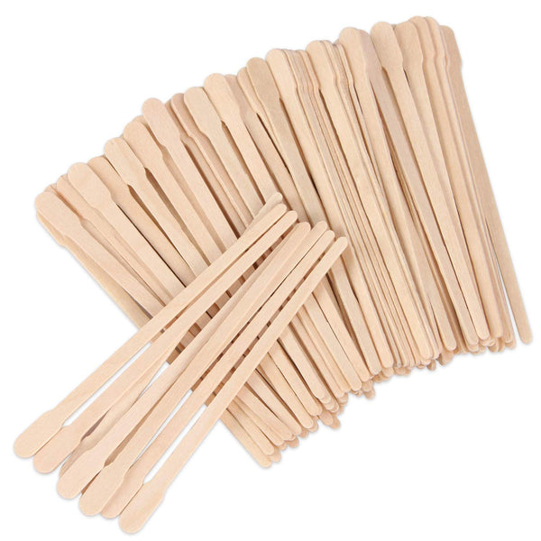 JANYUN 200 Pcs Wooden Eyebrow Waxing Sticks with Handle for Hair Removal - Face and Eyebrow