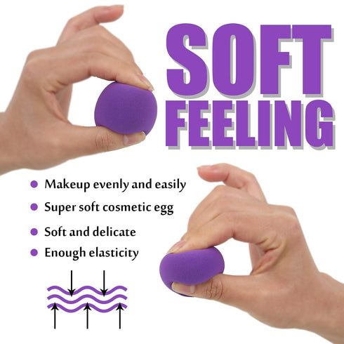 Makeup Sponge Blender Set, 12pcs Beauty Sponges and 1PCS Holder, Flawless Cosmetic Puff for Cream, Liquid Foundation &