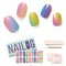 NAILOG Semi Cured Gel Nail Strips for Spring (20 Extra Long Polish Stickers/Wraps) ¦ Glossy & Long Lasting Soft Gel