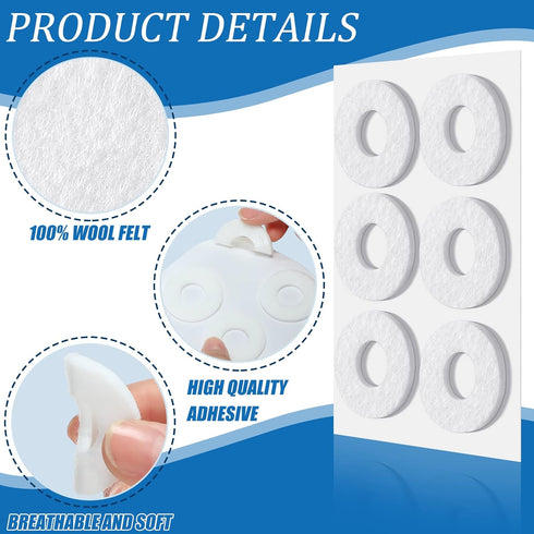 Nuanchu 150 Pcs Callus Cushions Pads for Feet, Soft Adhesive Felt Round Corn Cushions for Bottom of Foot, Pain Relief