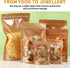 300-Pack Kraft Paper Bags with Clear Window 5" x 8", Resealable Smell Proof Zip Lock Pouch for Food Storage