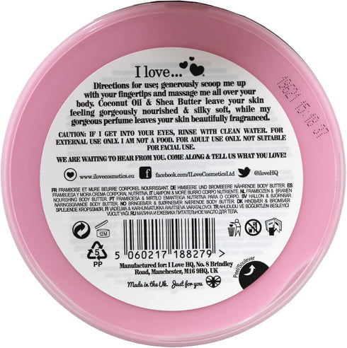 I Love... Raspberry & Blackberry Nourishing Body Butter, 200ml
