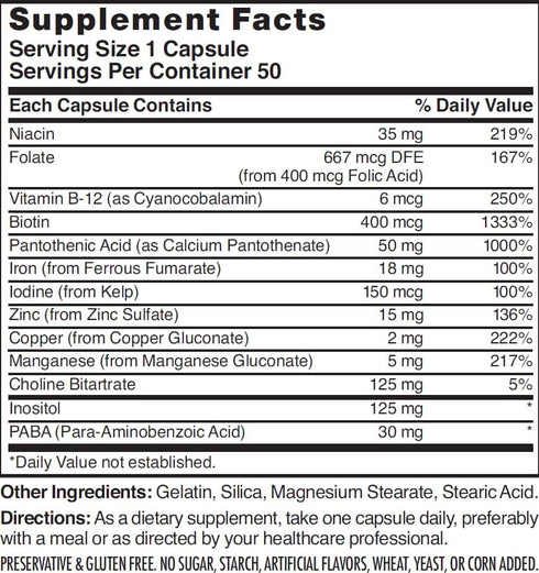 Nature's Blend Vitamins for Hair Capsules, 50 Ct