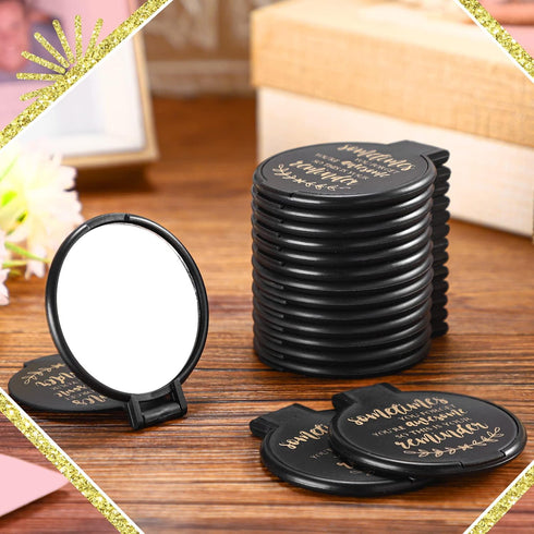 Weysat 48 Pcs Compact Mirror Bulk, Mini Inspirational Gifts, Pocket Folding Mirrors for Women