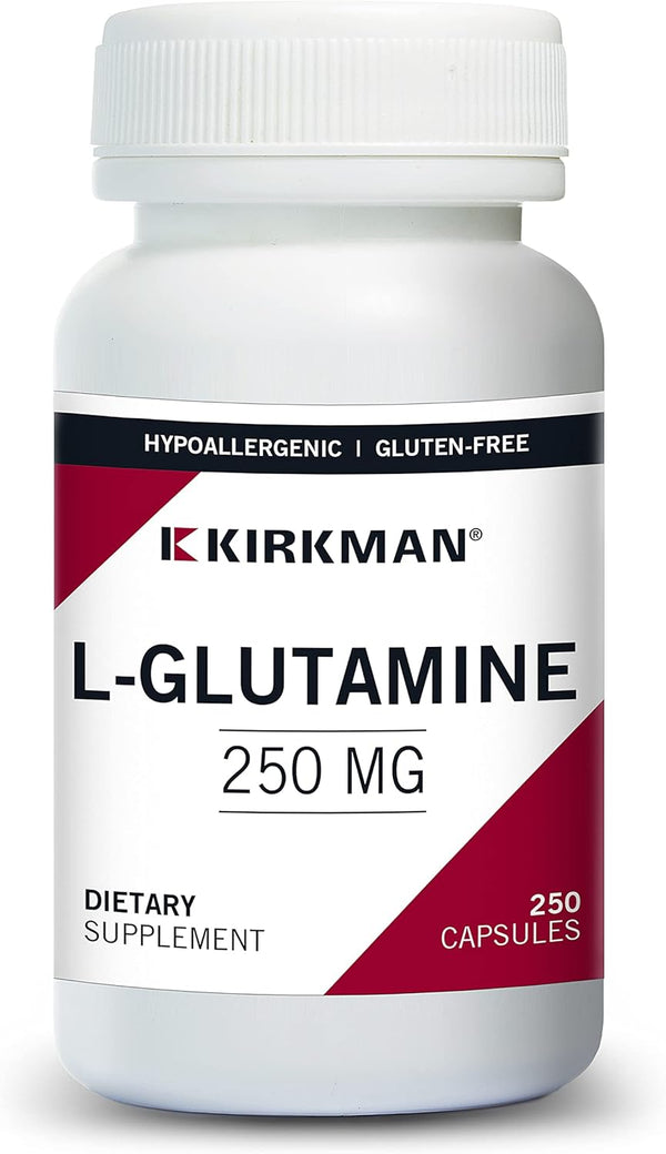 L-Glutamine 250 mg - Hypoallergenic Amino Acid | 250 Vegetarian Capsules | Gluten and Casein Free