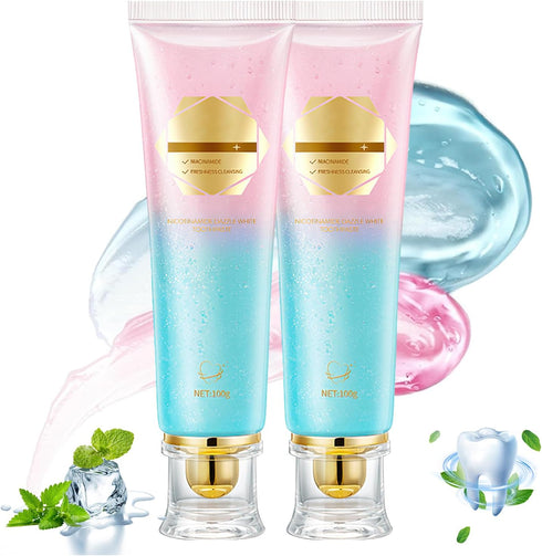 jioijioi 2Pcs Acssart Radiant Whitening Toothpaste,Unismart Toothpaste Whitening,Niacinamide Whiteing Toothpastes,Niacinamide Toothpastes,Deep Cleaning Care