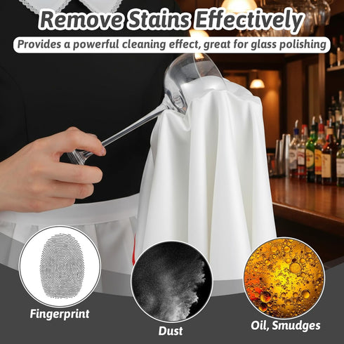 Lemecima 6 23.6 19.7 Inch Pcs Wine Glass Polishing Cloths Large Microfiber Cleaning Cloths x Lintless Towels for Drying