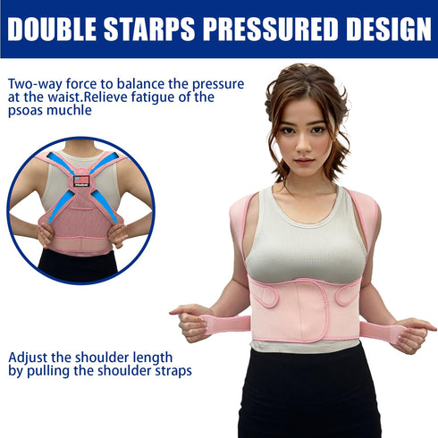 Posture Corrector for Women and Men, Adjustable Back Brace for Pain Relief, Medium