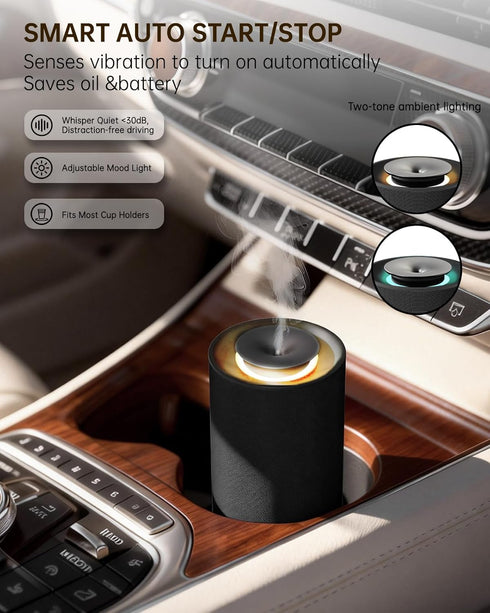 VINIPO Waterless Essential Oil Diffuser,Portable Car Aromatherapy Diffuser,Rechargeable Cordless Scent Device