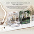 LINFIDITE Large Makeup Organizer Box, Transparent Lid, Portable Handle, Waterproof Dustproof Skincare Display Case