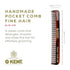 Kent Slim Jim Handmade All Fine Tooth Pocket Comb for Men, Hair Comb for Everyday Grooming