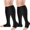 bropite Open Toe Compression Socks for Men & Women, 2 Pairs of 15-20 mmhg Knee High Stockings for Circulation Support