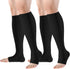 bropite Open Toe Compression Socks for Men & Women, 2 Pairs of 15-20 mmhg Knee High Stockings for Circulation Support