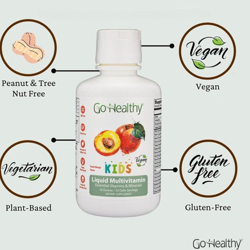 Go Healthy Multivitamin for Kids, Vegan Liquid Immune Support Supplement, 32 Servings