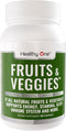 Healthy One Fruit and Veggies Supplement - 60 Veggie Fruit Capsules, 27 Superfood Vitamins for Immune Support