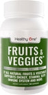 Healthy One Fruit and Veggies Supplement - 60 Veggie Fruit Capsules, 27 Superfood Vitamins for Immune Support